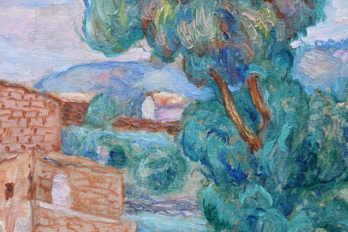 Lluis MERCADE "paysage méditerranéen" 1921 Huile sur toile 38x55-photo-3
